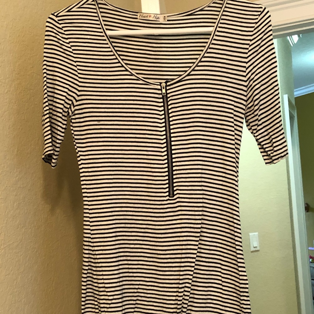 Stripes black and white body suit